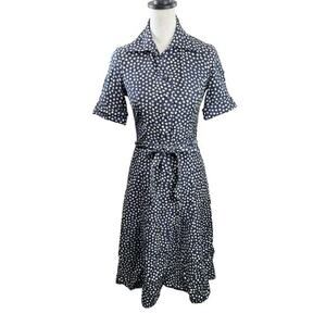 McMullen Vintage 70s Collared Fit‎ Flare Swing Midi Dress Coffee Bean Size Small